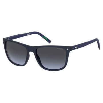 Óculos De Sol Levis Lv5099/S Fll 57 Azul Fosco Lente Cinza Degradê