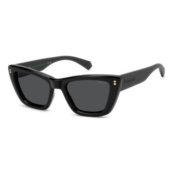 Óculos Polaroid Pld6242/s/x 807 54 Preto Brilho Lente Cinza Polarizada