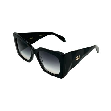 Óculos Solar Ana Hickmann Mari 9 A04 Preto Brilho Lente Cinza Degradê - Preto