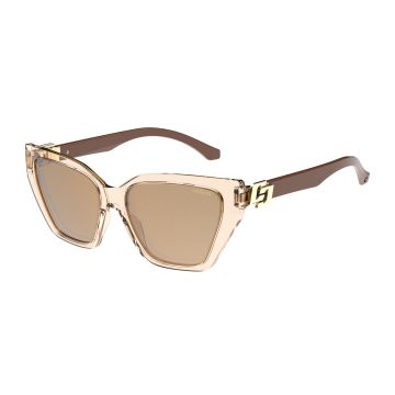 Óculos Colcci Miranda C0292b9281 Nude Translúcido Lente Dourado Espelhada