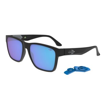 Óculos Mormaii Hong Kong M0176a1497 Preto Fosco Lente Azul Espelhada