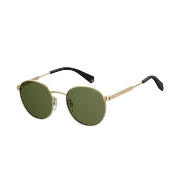 Óculos Polaroid Pld2053/s Pefuc 51 Dourado Brilho Lente Verde Polarizada