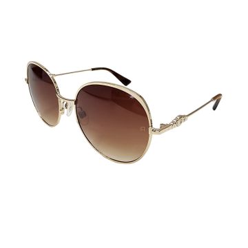Óculos Ana Hickmann Ah30009 04a Dourado Brilho Lente Marrom Degradê - Dourado