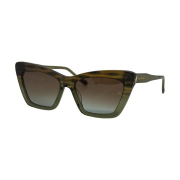 Óculos Ana Hickmann Ah90037 E22 Verde Brilho Lente Marrom Degradê