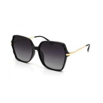 Óculos Bulget Bg8044 A01 Preto Brilho Lente Cinza Degradê Polarizada