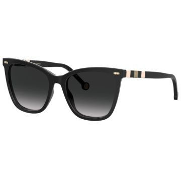 Óculos Carolina Herrera Ch0044/s 3h29o 55 Preto Brilho Lente Cinza Degradê