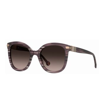 Óculos Carolina Herrera Her0134/s 1zxha 55 Rosa Translúcido Marmorizado Lente Marrom Degradê