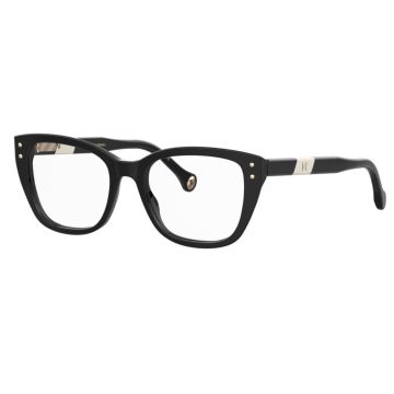 Armação Carolina Herrera Her0191 80s 52 Preto Brilho