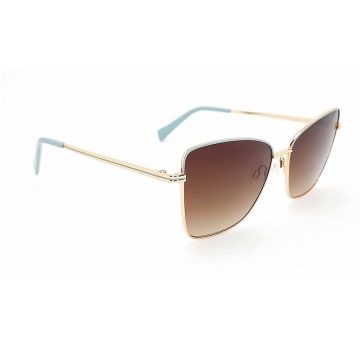 Óculos Hickmann Amarilis Hi30009 12a Verde Brilho Lente Marrom Degradê