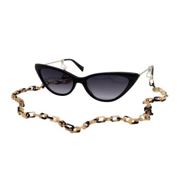 Óculos Hickmann Magnolia 2 Hi90038 A01 Preto Brilho Lente Cinza Degradê