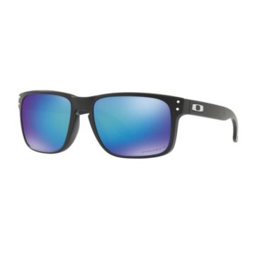 Óculos Oakley Holbrook 9102 F055 Preto Fosco Lente Azul Espelhada Prizm Polarizada