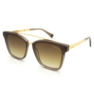 Óculos de Sol Hickmann Hi9081 T02 Cinza Dourado Lente Marrom Degradê 