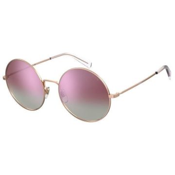 Óculos Levis Lv1011/s Ddbvq 58 Rosê Brilho Lente Espelhada Rosa