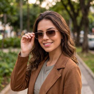 Óculos De Sol Mormaii M0208E2734 Dourado Brilho Lente Marrom Degradê