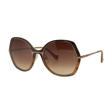Óculos Solar Ana Hickmann Mari 5 G21 Marrom Translúcido Lente Marrom Degradê - Marrom