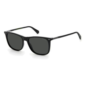 Óculos Polaroid Pld2109/s 807 M9 55 Preto Brilho Lente Cinza Polarizada