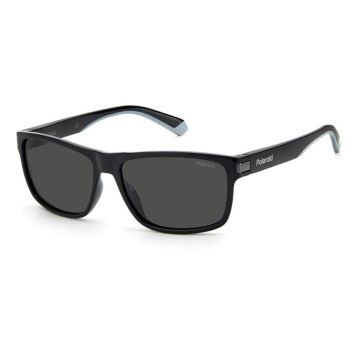 Óculos Polaroid Pld2121/s 08a M9 58 Preto Brilho Lente Cinza Polarizada