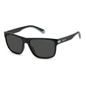 Óculos Polaroid Pld2123/s 08a M9 57 Preto Brilho Lente Cinza Polarizada