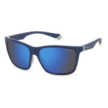 Óculos Polaroid Pld2126/s Xw0 5x 58 Azul Fosco Lente Azul Espelhada Polarizada