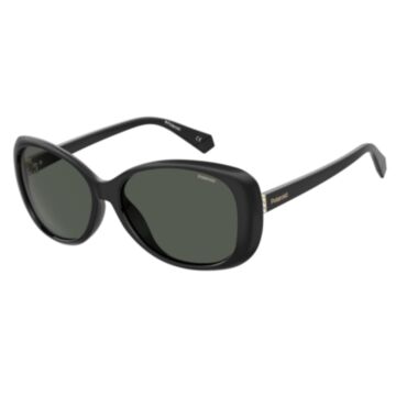 Óculos Solar Polaroid Pld4097/s 807 58 Preto Brilho Lente Cinza Polarizada - Preto
