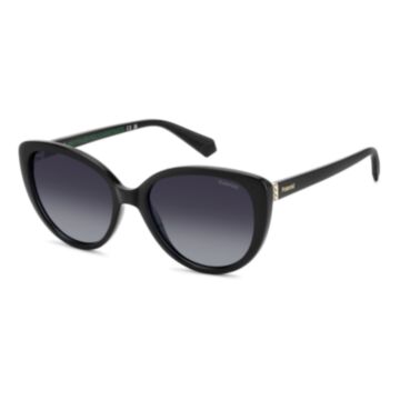 Óculos Solar Polaroid Pld4176/s/x 807 Wj 56 Preto Brilho Lente Cinza Degradê Polarizada - Preto