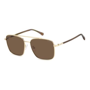 Óculos Solar Polaroid Pld4192/g/s/x J5g 59 Dourado Brilho Lente Marrom Polarizada - Dourado