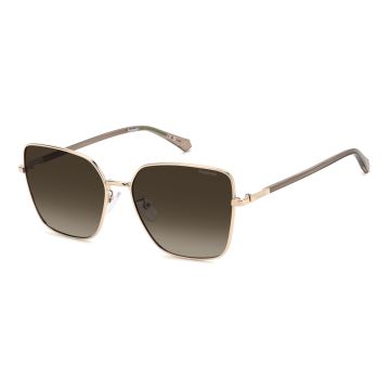 Óculos Polaroid Pld4193/g/s/x Ddb 59 Dourado Brilho Lente Marrom Degradê Polarizada