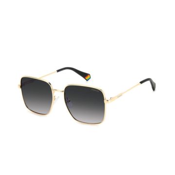 Óculos Polaroid Pld6194/s/x J5gwj 56 Dourado Brilho Lente Cinza Polarizada