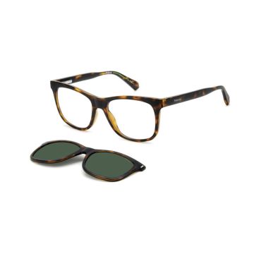Armação Polaroid Clip-On Pld6202/cs 086 53 Marrom Brilho