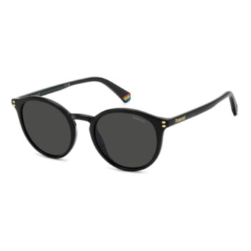 Óculos Solar Polaroid Pld6233/s 807 M9 51 Preto Brilho Lente Cinza Polarizada - Preto