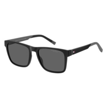 Óculos Solar Tommy Hilfiger Th2144/s 08am9 55 Preto Fosco Lente Cinza Polarizada - Preto