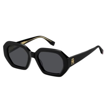Óculos Tommy Hilfiger Th2155/s 807ir 52 Preto Brilho Lente Cinza