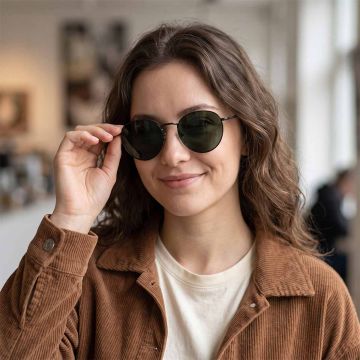 Óculos De Sol Vcty Vc8171 C1 Preto Fosco Lente Verde Polarizada